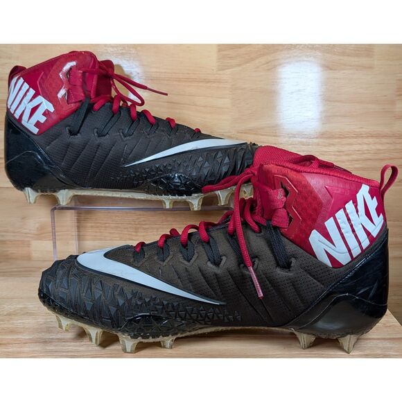 Nike Alpha Menace Elite 2 Football Cleats Black Red Size 14.5 AJ6605-010 - Picture 1 of 11